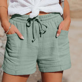 Luxe High‑Waist Shorts Damen – modisch & bequem – Grün