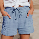 Luxe High‑Waist Shorts Damen – modisch & bequem – Blau