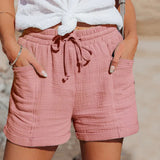 Luxe High‑Waist Shorts Damen – modisch & bequem – Rosa