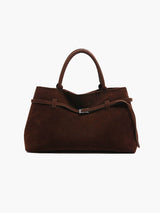 Elegante Handtasche aus Wildlederimitat – Braun
