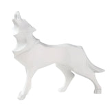 LupoForm – Geometrische Ulvenstatue mit scharfkantigem Design für moderne Räume – Weiß