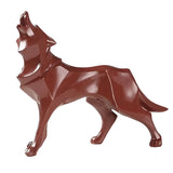 LupoForm – Geometrische Ulvenstatue mit scharfkantigem Design für moderne Räume – Rot