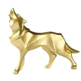 LupoForm – Geometrische Ulvenstatue mit scharfkantigem Design für moderne Räume – Gold