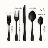 Lurevia | 30-teiliges Besteckset aus Edelstahl – Schwarz