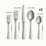 Lurevia | 30-teiliges Besteckset aus Edelstahl – Silber