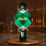 Elegante Grüne Diamant-Quarz-Uhr für Frauen mit 3ATM Wasserdichtigkeit & Hochwertigen Materialien – Diamantgrün