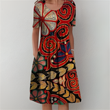 Abilene | Elegantes Blumenkleid – Rot