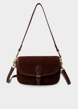 Damen Umhängetasche Wildleder – Kleine Crossbody Tasche Vegan & Vintage – Braun