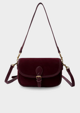 Damen Umhängetasche Wildleder – Kleine Crossbody Tasche Vegan & Vintage – Rot