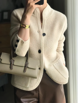 Lässige Strickjacke für Damen | Mit Knopfleiste – Beige