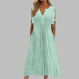 Alice - Elegantes Sommer-Boho-Midikleid – Grün