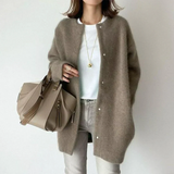 Miline - Lässige Strickjacke mit langen Ärmeln – Karamell