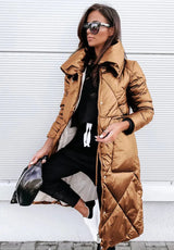 Warmer gesteppter baumwollparka für damen/herren für herbst und winter – Braun