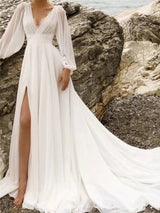 Boho Strand Hochzeitskleid für Damen | Maxi – Weiß