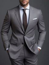 Eleganter Grauer Hochzeitsgast Anzug für Herren | Zweiteilig – Grau