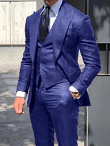 Moderner Slim Fit Hochzeitsgast Anzug Für Herren | 3-Teilig – Königsblau