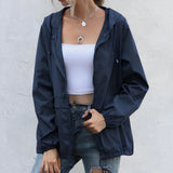 winddichte sommerjacke mit kapuze – monet – Blau