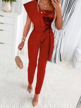 Jaylen - Eleganter ärmelloser Jumpsuit für Damen – Rot