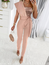 Jaylen - Eleganter ärmelloser Jumpsuit für Damen – Rosa
