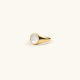 Perlmutt Gold Ring – Gelbgold