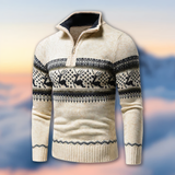 Munro | Strickpullover mit halbem Reißverschluss – Beige