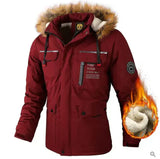 Hochwertige wasserdichte winterjacke für männer – Rot gefüttert