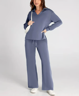 Madeleine | Elegante Zweiteilige Set – Blau/Violett