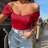 Madonna | Stilvolles modernes Korsett Mode Top – Rot
