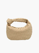 Geflochtene Mini-Bag aus weichem Material mit edler Struktur – Bronze