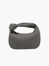 Geflochtene Mini-Bag aus weichem Material mit edler Struktur – Grau