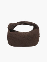 Geflochtene Mini-Bag aus weichem Material mit edler Struktur – Braun