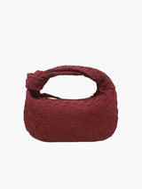 Geflochtene Mini-Bag aus weichem Material mit edler Struktur – Rot