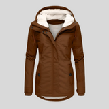 Damen Jacke | mittellanger Schnitt mit körpernaher Silhouette – Khaki