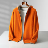Ayalon - Wendbarer Kaschmir Kapuzenpullover – Orange