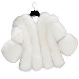 Caitlyn – Stilvolle Kunstfell Jacke – Weiß