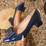 Niliya – Schuhe Mit Spitzer Zehenpartie Und Schleife – Blau