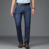 Stretch-Denim-Jeans mit klassischem Schnitt für Herren – Blau