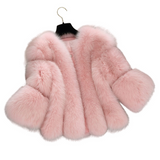 Caitlyn – Stilvolle Kunstfell Jacke – Rosa