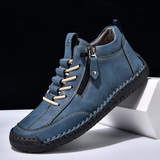 Yuval – Leder Turnschuh Mit Seitlichem Reißverschluss – Blau