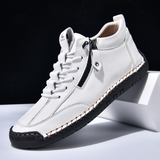 Yuval – Leder Turnschuh Mit Seitlichem Reißverschluss – Weiß