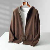 Ayalon - Wendbarer Kaschmir Kapuzenpullover – Braun-Grau