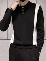 Malcolm - klassischer herren pullover – Schwarz