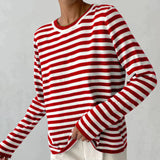 Alice | Stilvolles gestreiftes Hemd – Rot