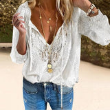 Manuela | Zeitlose Bluse mit Spitzendetail – Weiß
