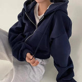 Mariam | Winter Chic Kapuzenpullover – Marineblau