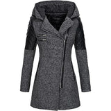 Eleganter und bequemer damen-wintermantel – Dunkelgrau
