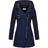Eleganter und bequemer damen-wintermantel – Blau