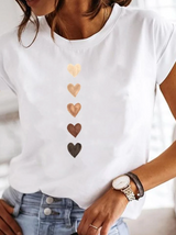 Marina | Lässiges locker sitzendes Sommer T Shirt – Herzen
