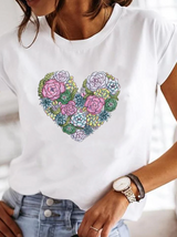 Marina | Lässiges locker sitzendes Sommer T Shirt – Herz