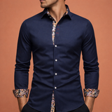 Herrenhemd mit Paisleymuster für stilvolle und formelle Anlässe | Diederik-Jan – Marineblau